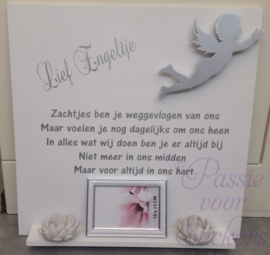 Lief engeltje wandbord 50x50cm