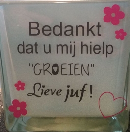 Losse sticker..Bedankt dat u mij hielp "groeien"