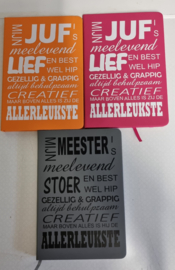 a5 notitieboek Mijn Juf of Meester is...