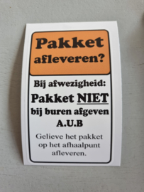 Pakket afleveren? 6x10cm