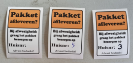 Pakket afleveren (huisnr) 6x10cm