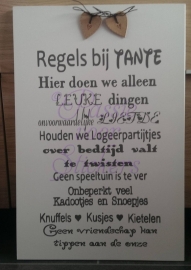 Regels bij Tante