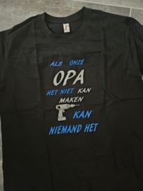 Als onze opa het niet kan maken Maat L