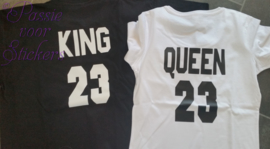 King & Queen shirtjes met eigen nr