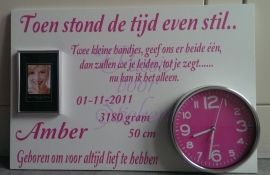 Toen stond de tijd even stil...twee kleine handjes... 40x60cm