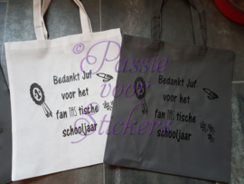 Katoenen tas ...Bedankt juf voor het fan-tas-tische schooljaar