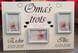 Oma's trots met 3 fotolijstjes