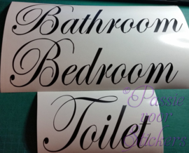 Set van Bathroom, Bedroom en Toilet