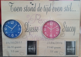 Toen stond de tijd even stil...60x80cm steigerhout 2 kinderen