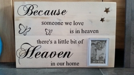 Because someone we love.. steigerhout 38x60cm met sterren (foto)