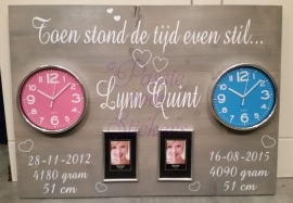 Toen stond de tijd even stil... Steigerhout 60x80 2kinderen