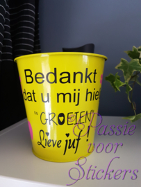 Bloempot, Bedankt dat u mij hielp groeien