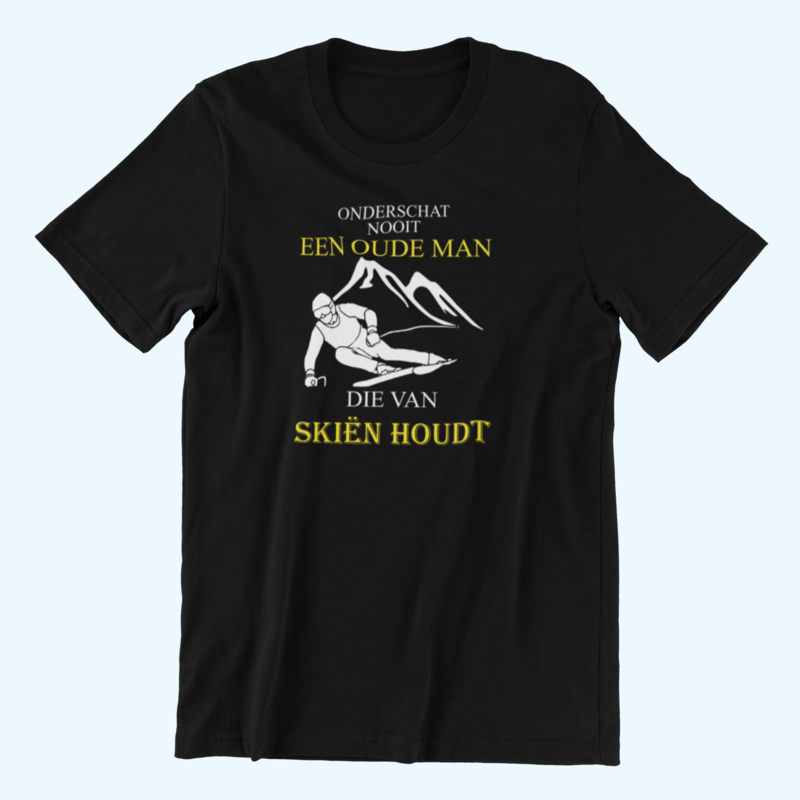 Onderschat nooit.Skien T shirts heren Passie voor Stickers