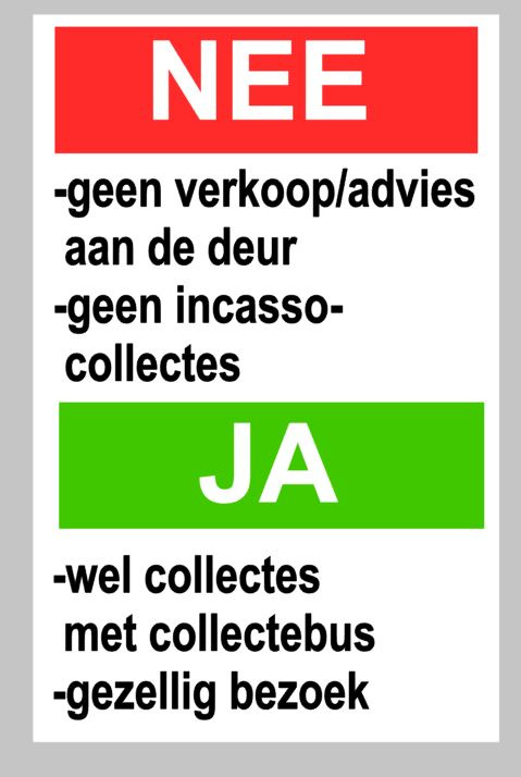 Kreunt Moederland Afleiden Nee - geen verkoop/advies...5x8cm | Ja/nee stickers en borden | Passie voor  Stickers