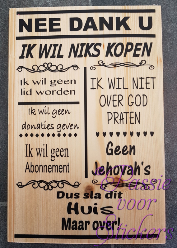 dagboek Gewend liefdadigheid ja nee sticker | geen collectes | verkopers of geloofsovertuigers aan de  deur