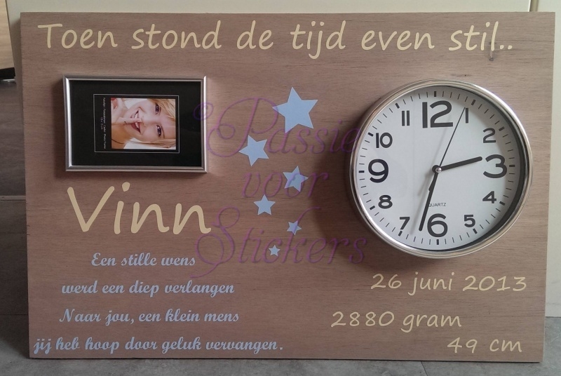 Toen stond de tijd even stil..Een stille wens ... multiplex 40x60 cm