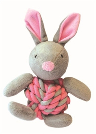 Little Rascals Knottie Bunny Touwbal Konijn Roze 20x15x8 cm