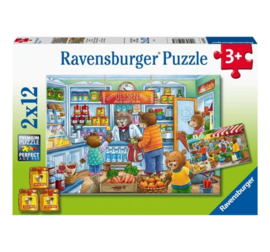 Ravensburger Kom we gaan winkelen-2x 12 stukjes