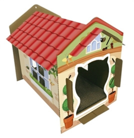 Croci Kattenhuis Villa Print Karton KLeur 42 x 35 x 50 cm