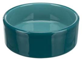 Keramische voer/waterbak turquoise 16 cm