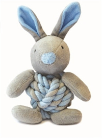 Little Rascals Knottie Bunny Touwbal Konijn Blauw 20x15x8 cm