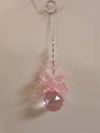 raamkristal baby roze engeltje