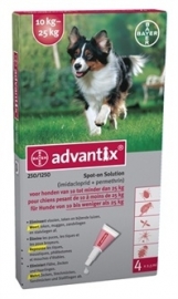 Advantix Spot on 10 tot 25 kg- 4pip