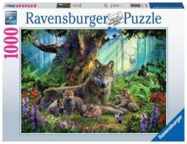 Ravensburger puzzel Familie wolf in het bos