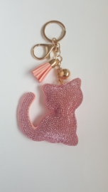 Sleutelhanger kat roze