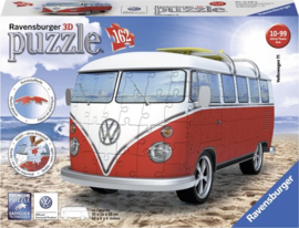 3d volkswagenbus puzzel wit rood