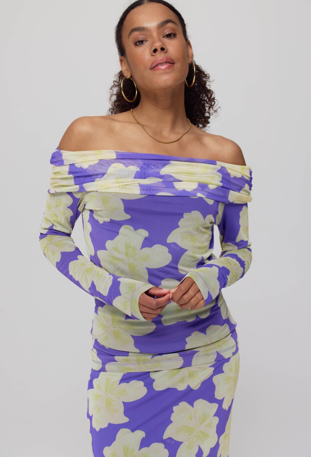 Harper & Yve longsleeve Jenny | Bold flower - Lemonade