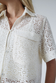 SistersPoint blouse korte mouw Elsia | Crochet cream