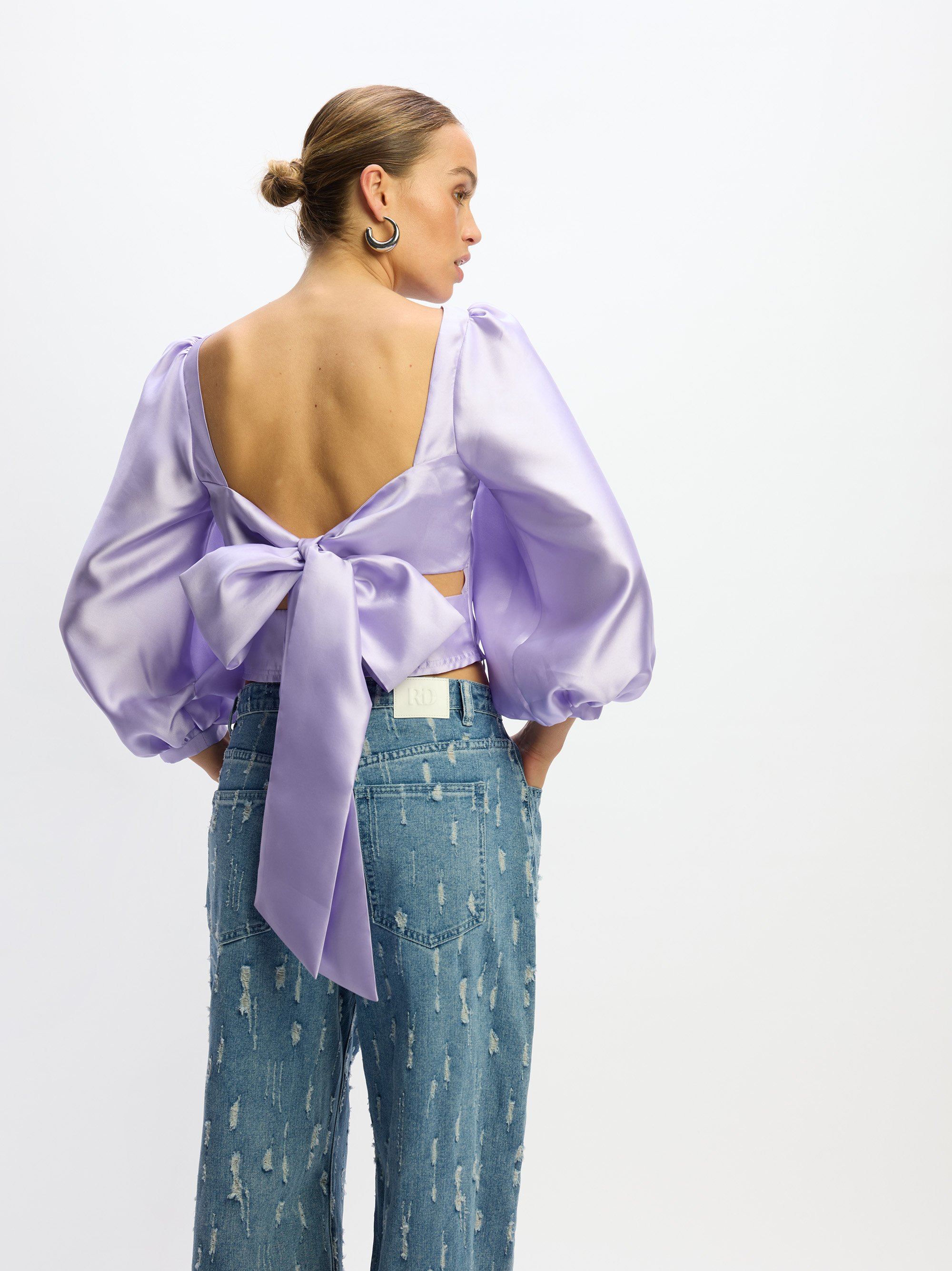 Refined Department satin top NALA | Lilac