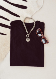 Necklace happiness stainless steel | Silver smiley