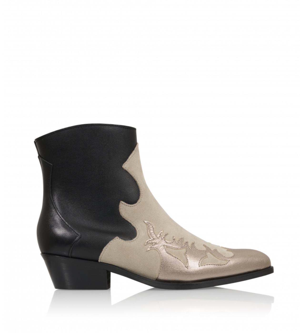 DWRS Label MONKEY suède - Westernboots | Black / Stone