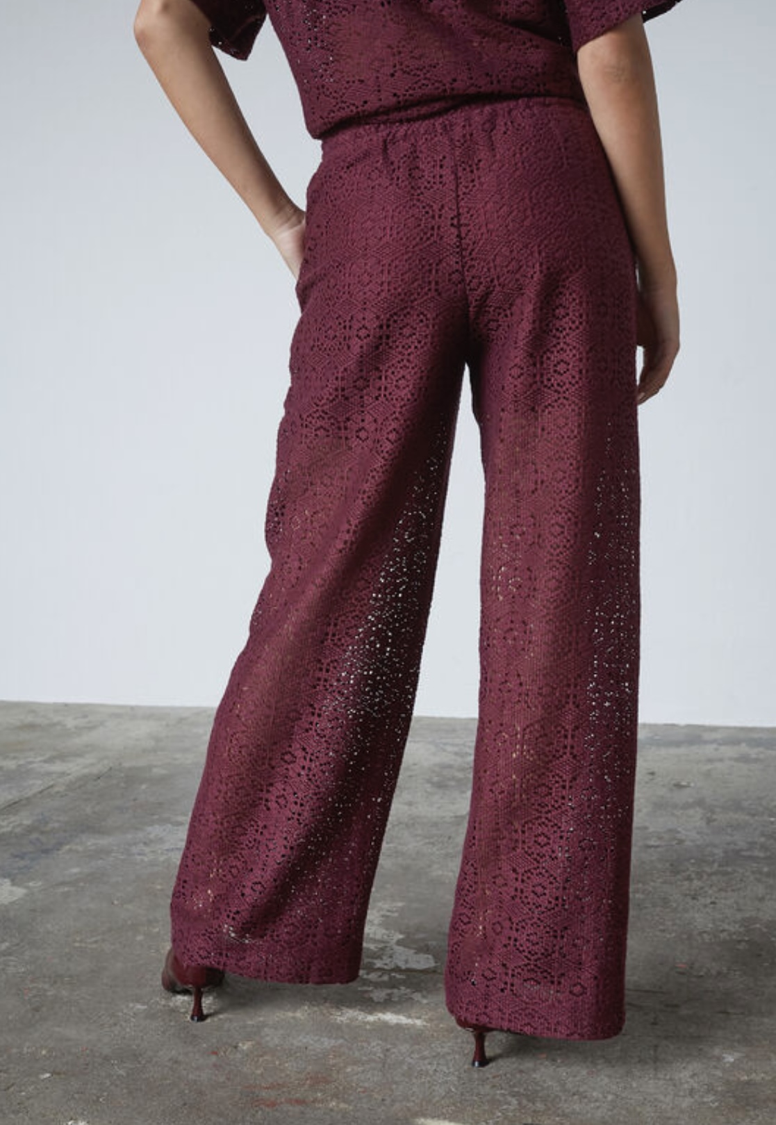SistersPoint broek Elisa | Crochet bordeaux