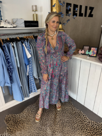 Maxi jurk Paisley print aqua
