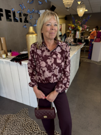 SistersPoint blouse EBBEY | Bordeaux / Flower