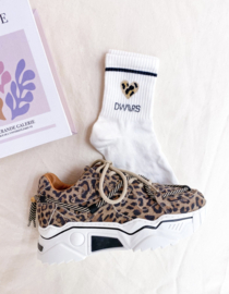 LYLA SOCKS LEOPARD - Sokken | White