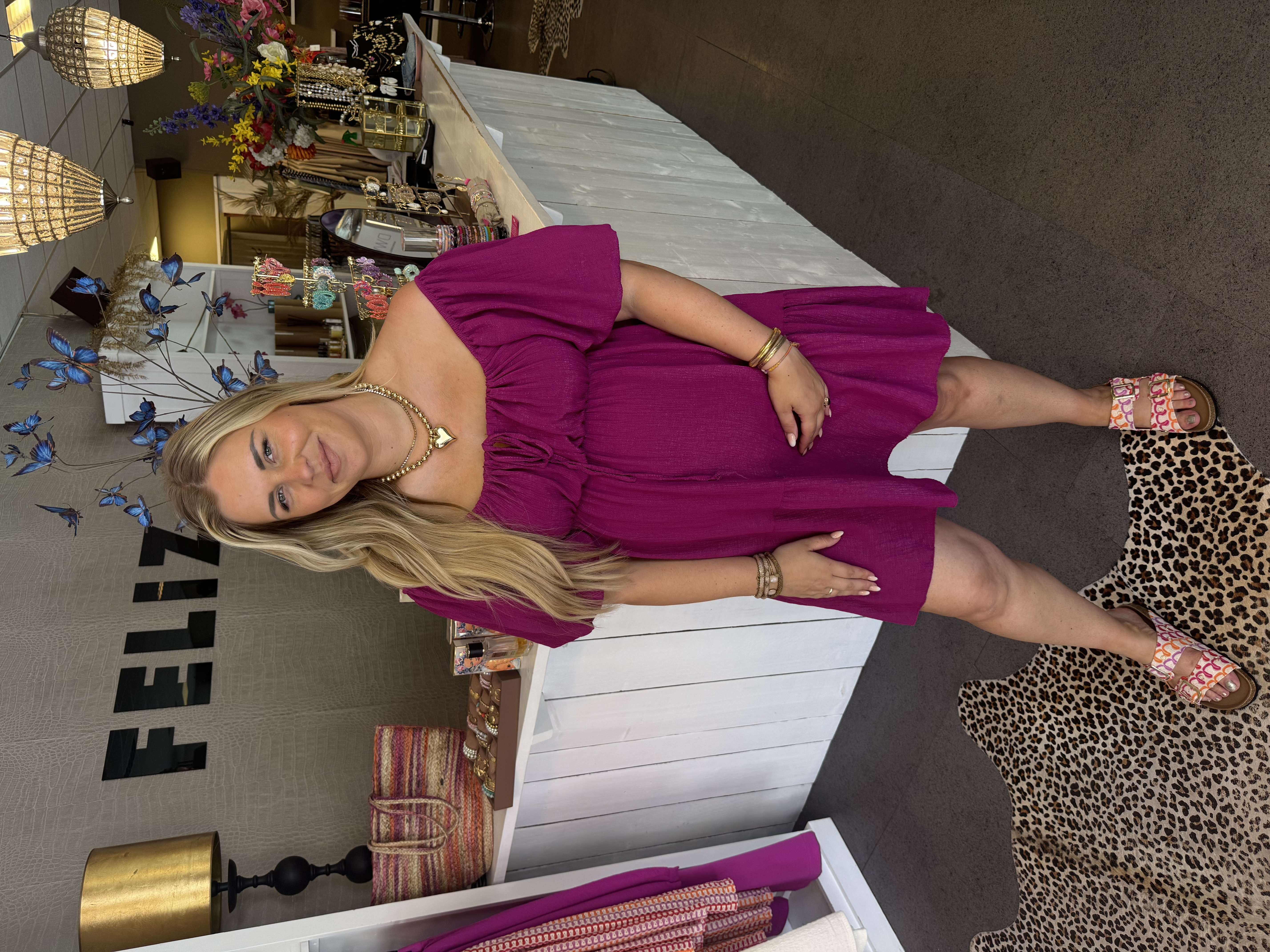 Joya jurk magenta