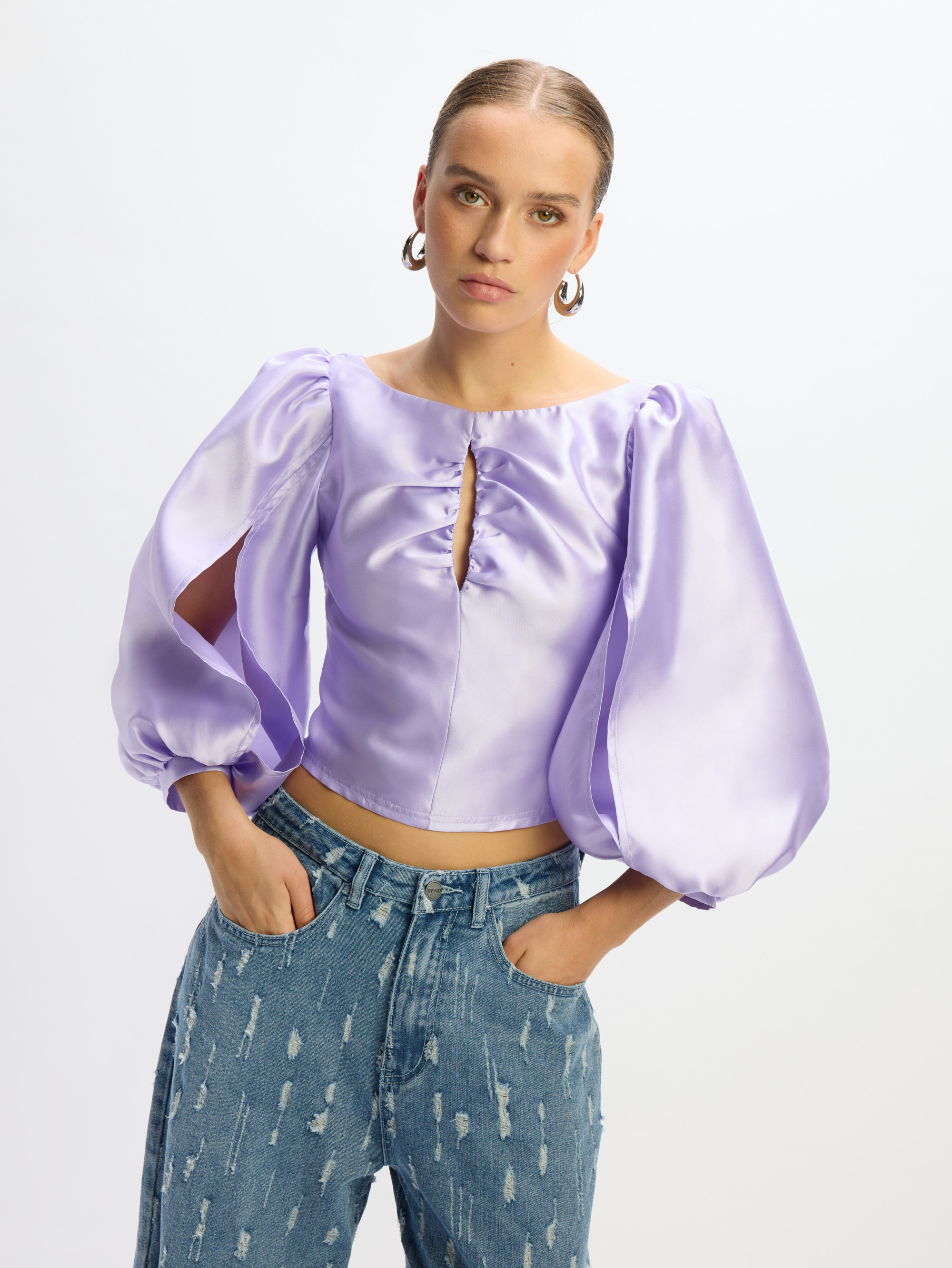 Refined Department satin top NALA | Lilac