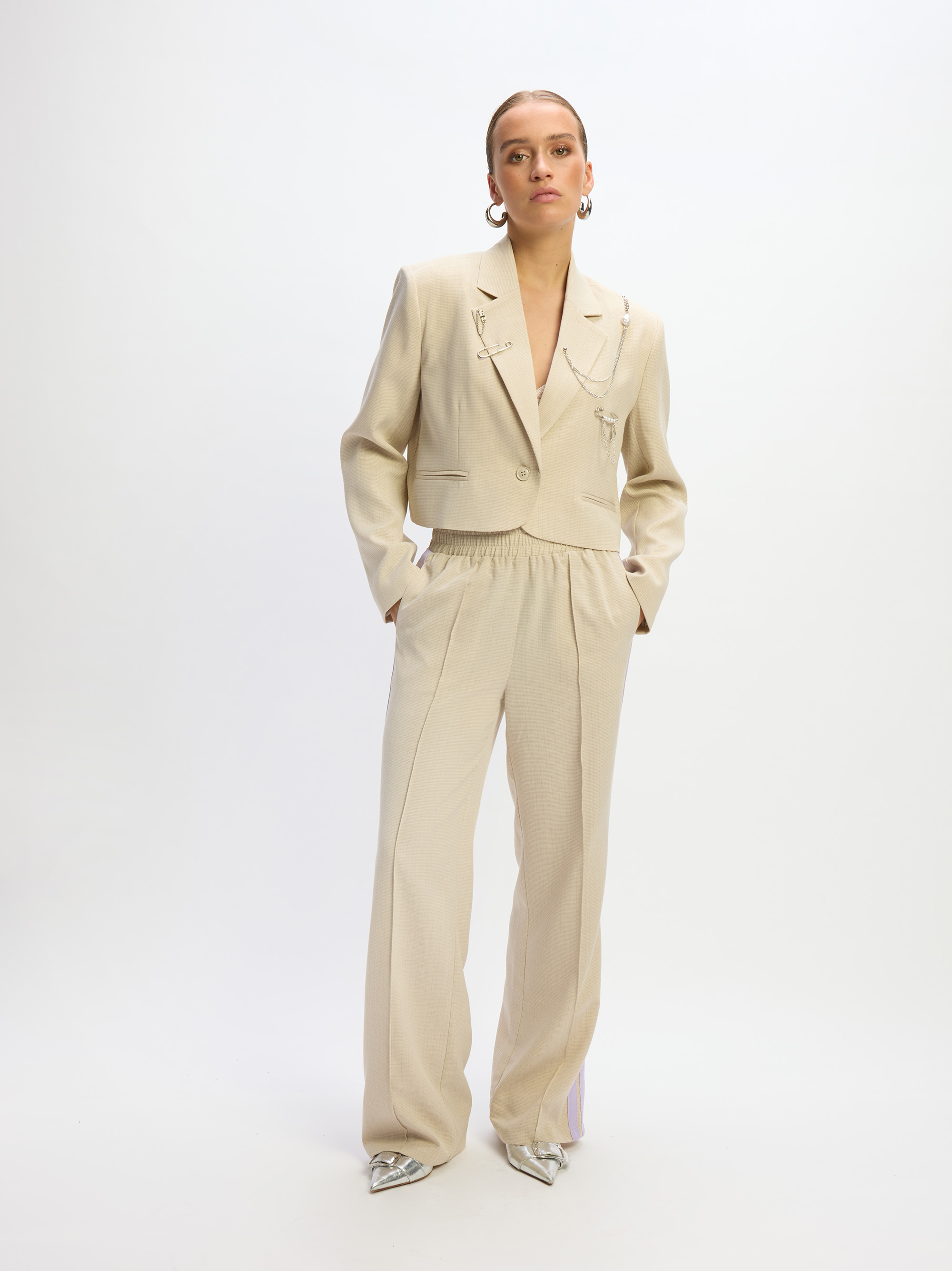Refined Department wide leg tape pants TYRA | Check