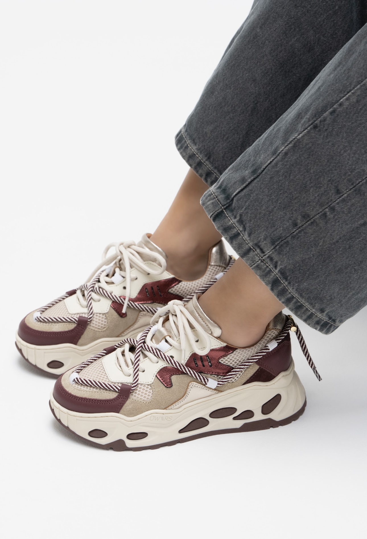DWRS Label SATURNUS metallic - Sneakers | Bordeaux / Off white