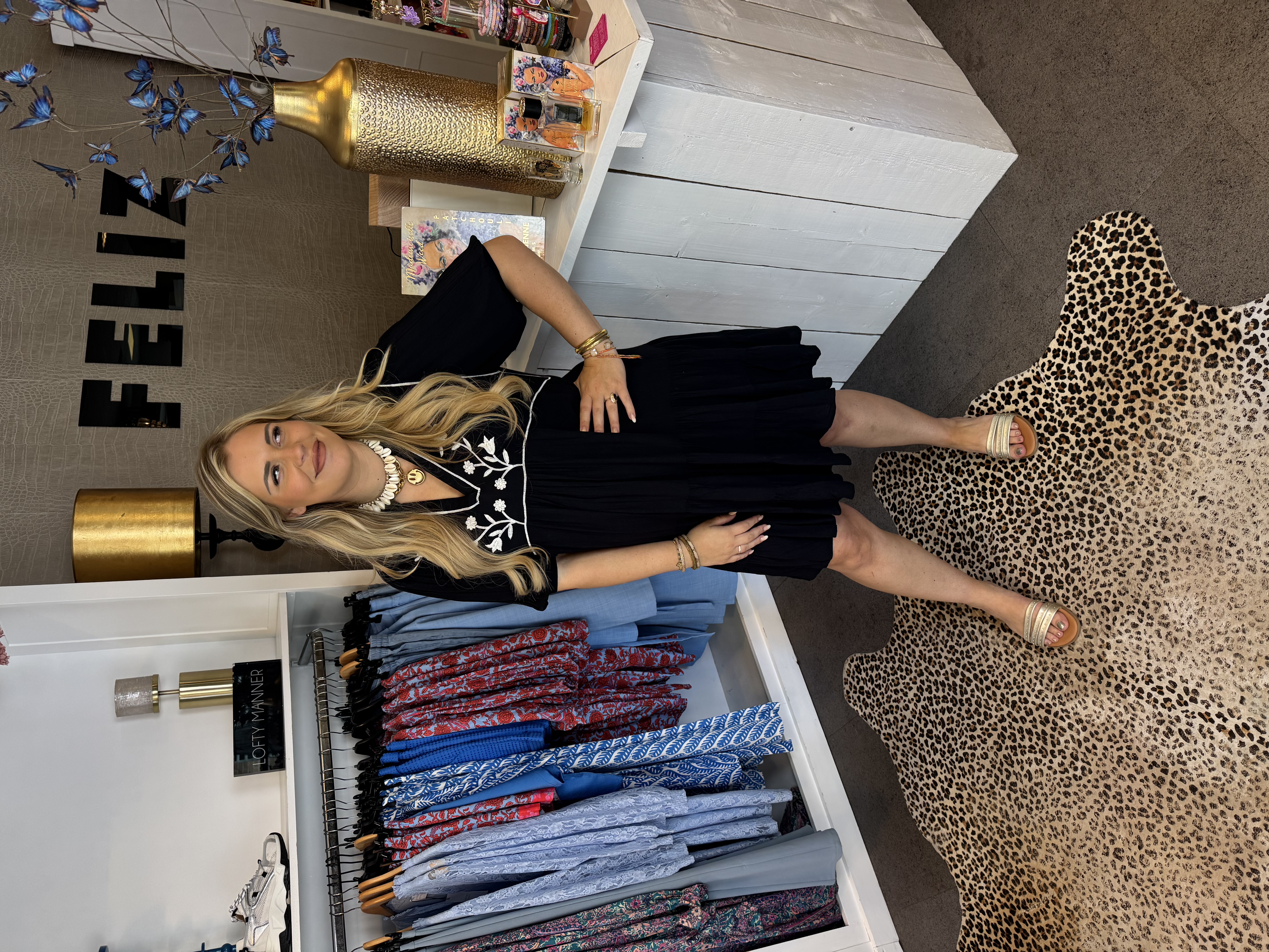 SistersPoint jurk Imsa | Black / Cream