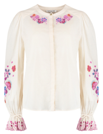 Haily blouse | Cream white / Pink