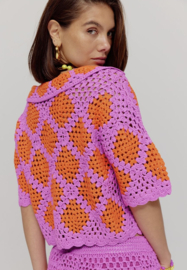 Harper & Yve crochet top BENTE | Vivid Viola Sunset orange