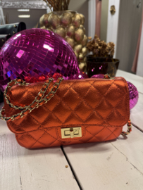 Audrey bag medium metallic oranje