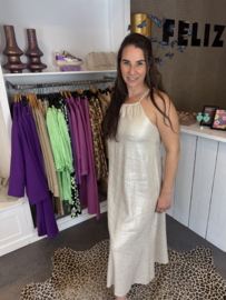 Maxi jurk linen gold