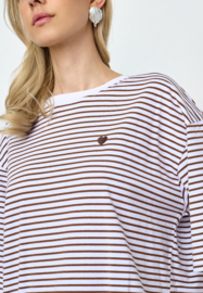 Sisterspoint t-shirt VEZ | white en brown