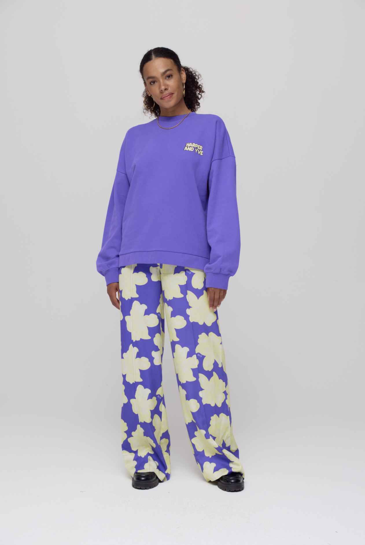 Harper & Yve sweater No drama club | Deep violet